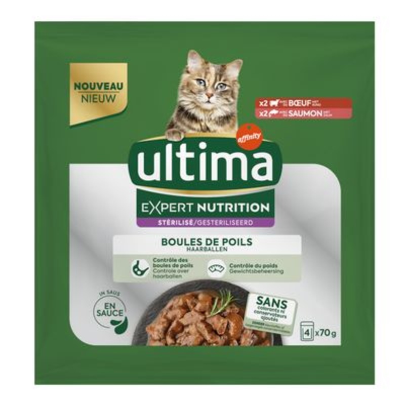 Ultima Cat Expert Nutrition Hairball Beef & Salmon