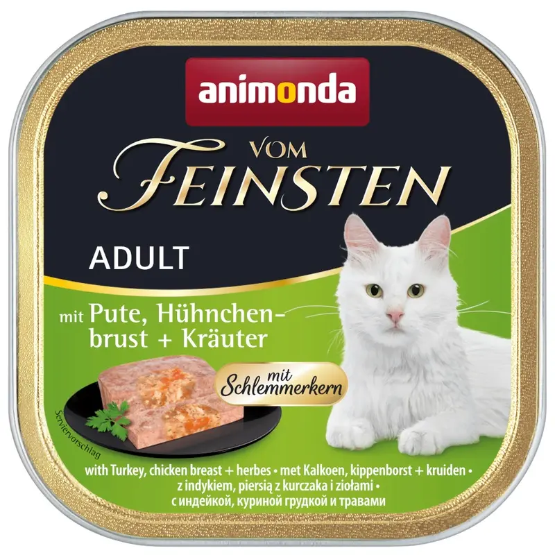Animonda Vom Feinsten Adult Tasty Fillings 6 X 100G - Turkey, Chicken Breast & Herbs