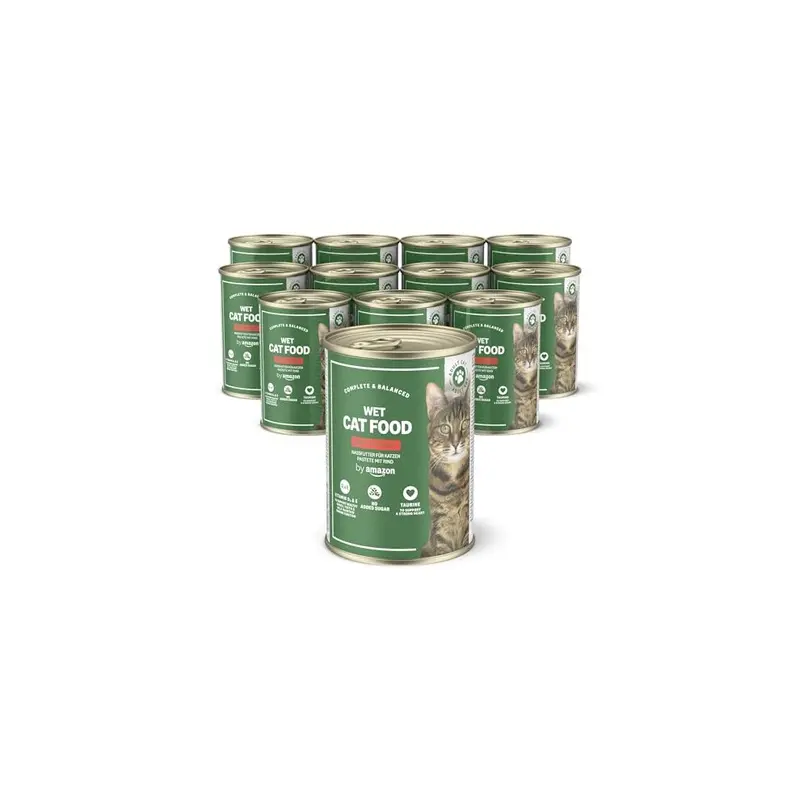 By Amazon Grain -Free Wet Cat Food - Can - Pate Beef 12X400g