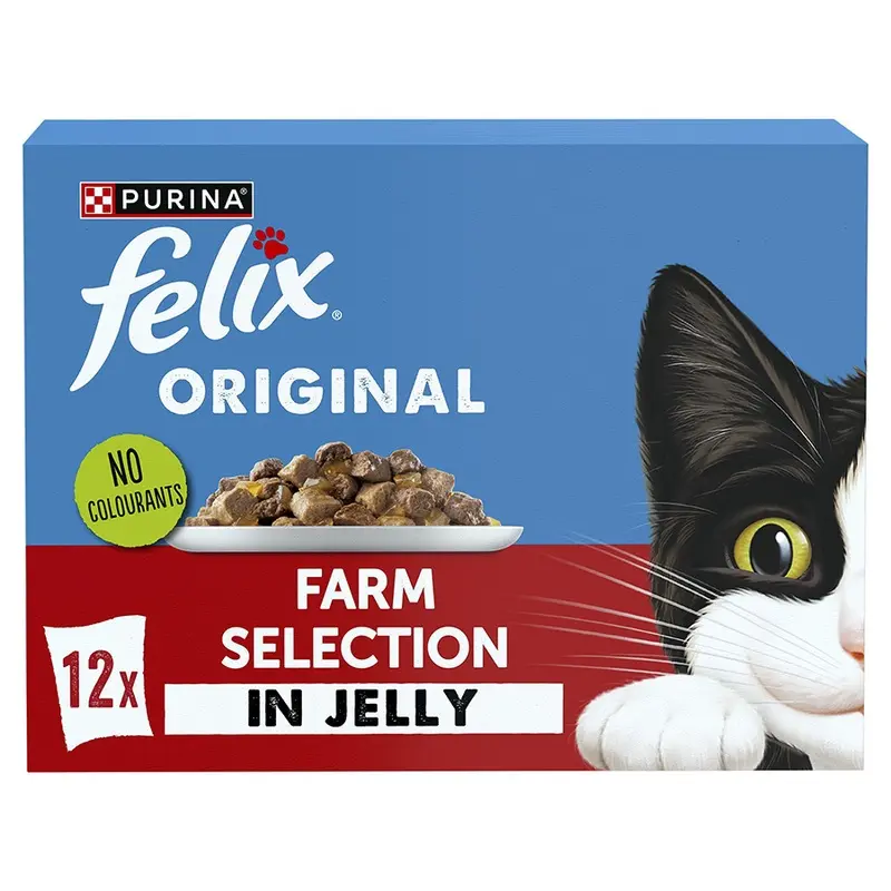 Felix Original Adult Wet Cat Food Farm Selection In Jelly 12X85G