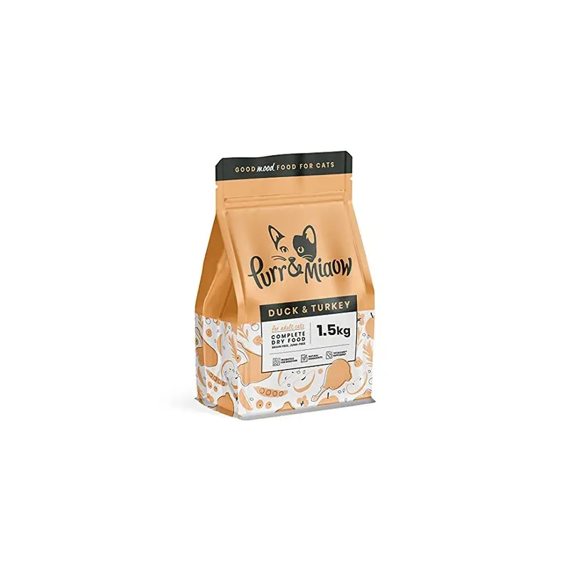 Purr And Miaow Grain Purr & Miaow - Duck & Turkey Complete Dry Adult Cat Food, ( Free) 1.5Kg