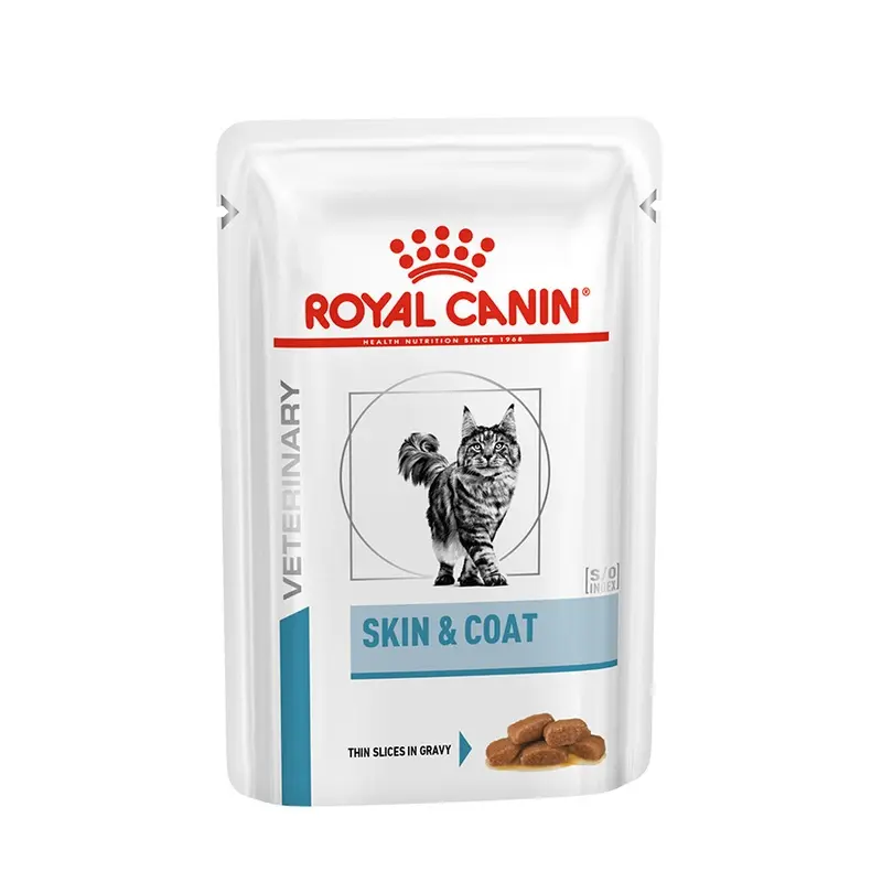 Royal Canin Veterinary Skin And Coat Adult Wet Cat Food In Gravy 48X85G