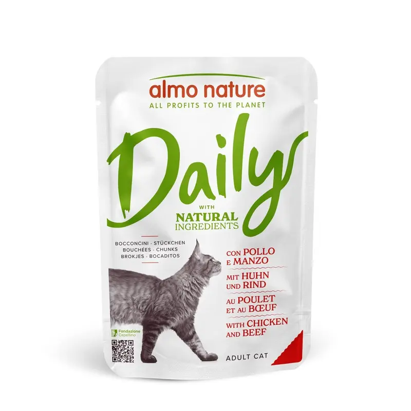 Almo Nature Daily Menu Pouches For Cats 70G - Chicken & Beef (6 X 70G)