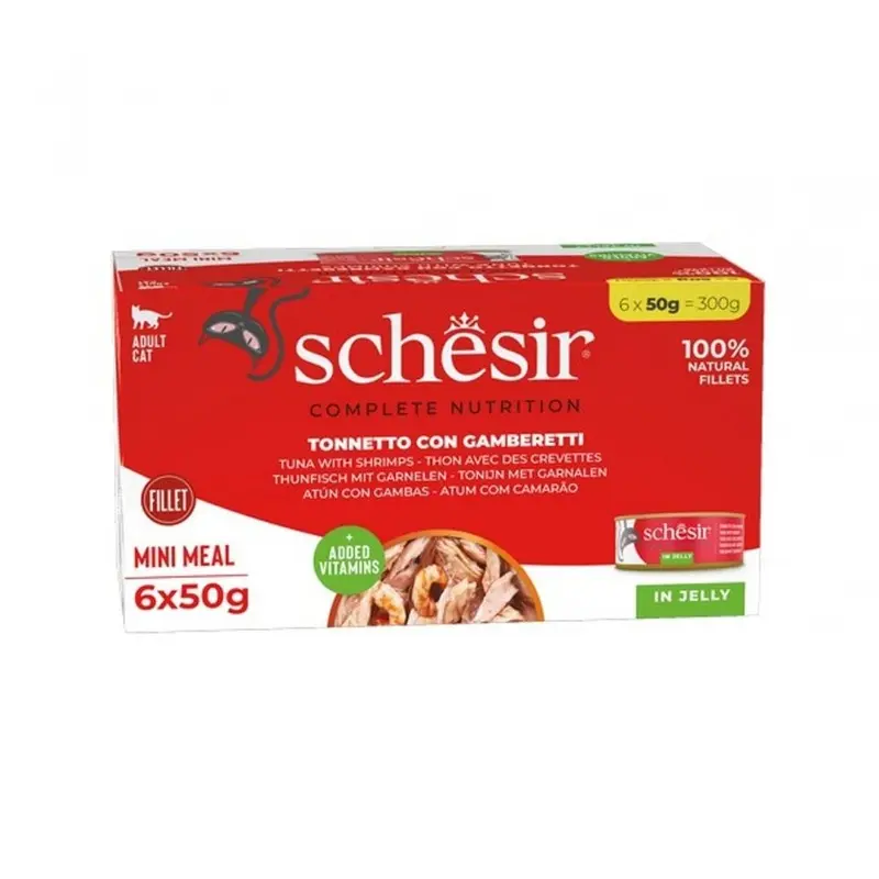 Schesir Complete Nutrition Tuna With Shrimps Fillet Mini Meal 6X50g Small