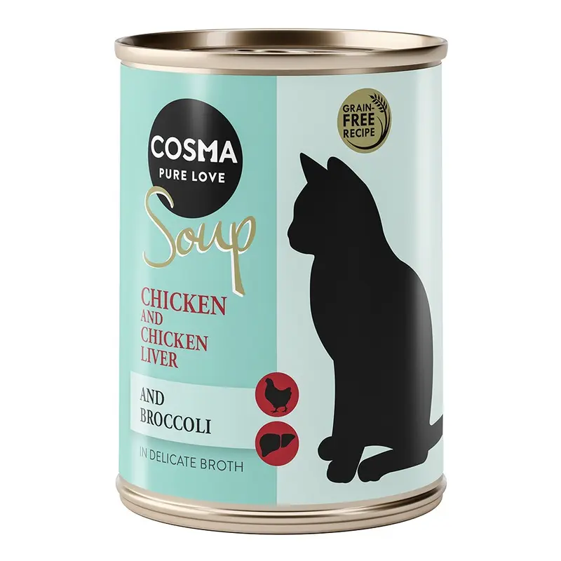 Cosma Soup 6 X 100G - Chicken With Chicken Liver & Broccoli