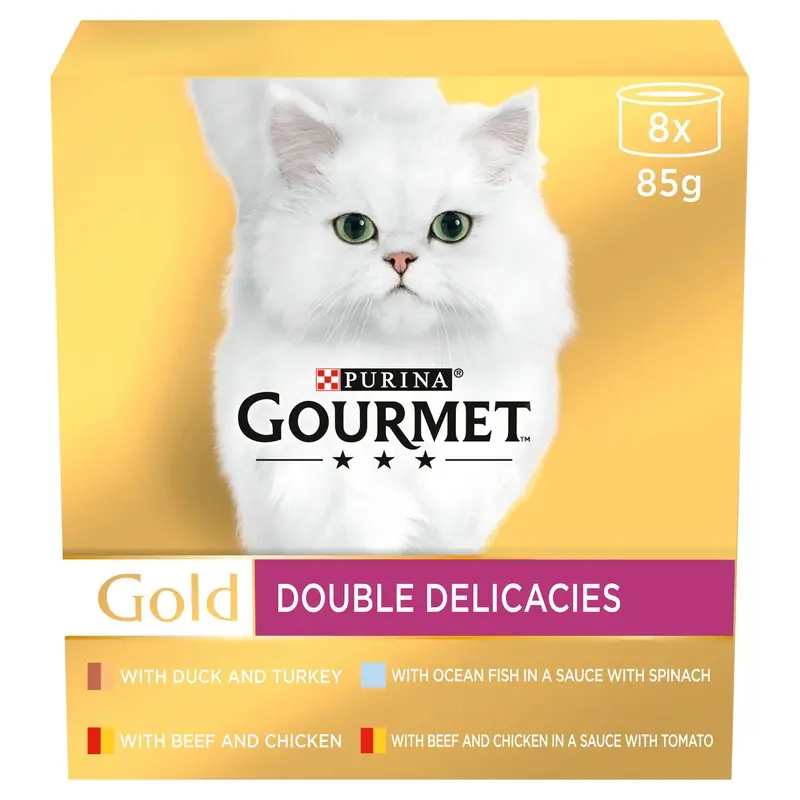 Gourmet Gold Double Delicacies Wet Cat Food Mixed Multipack 8X85G