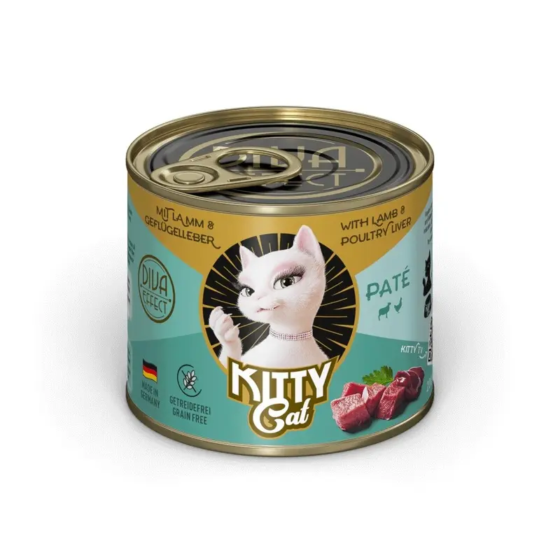 Kitty Cat Green/Salmon Diva Effect Pate With Lamb And Poultry Liver | : 200G
