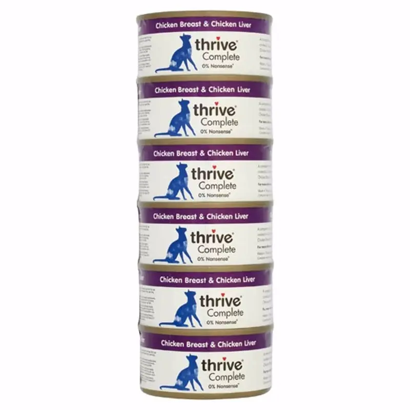 Thrive Complete Wet Adult Cat Food Chicken And Liver 6X75G Tin