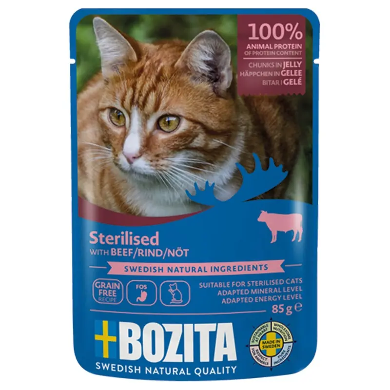 Bozita Sterilised Chunks In Jelly 12 X 85G - Beef
