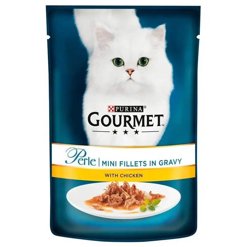 Purina Gourmet Perle Wet Cat Food Mini Fillets in Gravy ,85gx26