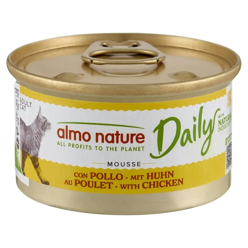 Almo Nature Grain Daily Mousse With Chicken - Free-(Pack Of X 85G Tins) Size 24
