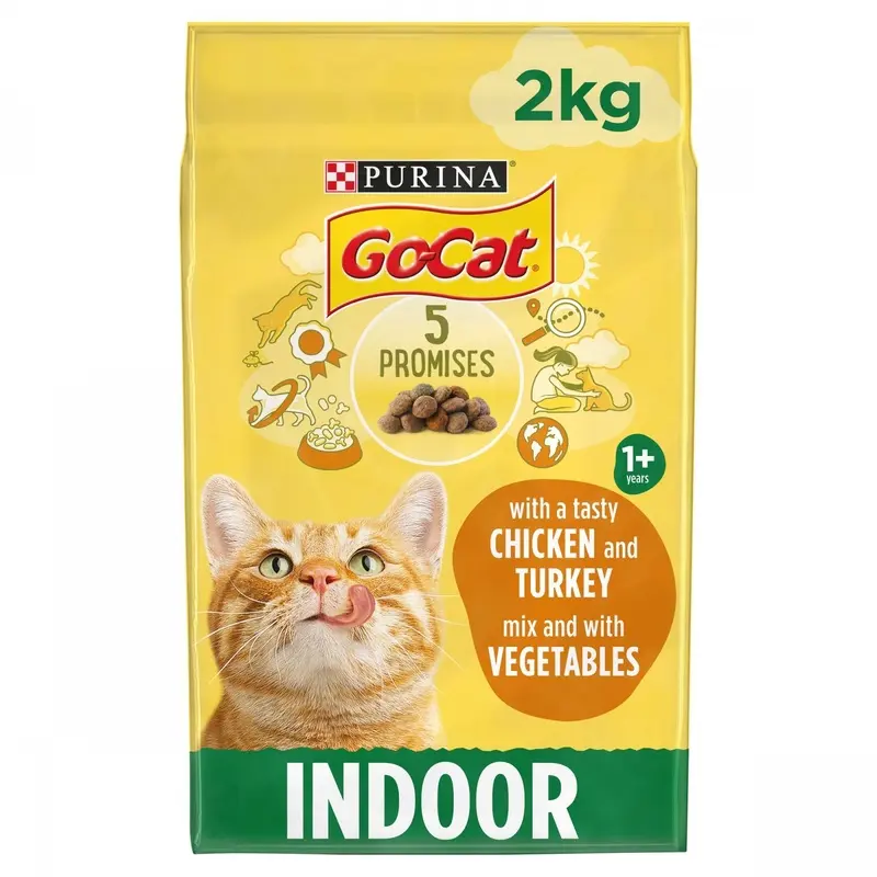 Go-Cat Adult Indoor Chicken And Veg Dry Cat Food - 2Kg
