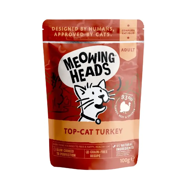 Meowing Heads Grain/Salmon Top-Cat Turkey | : 100G