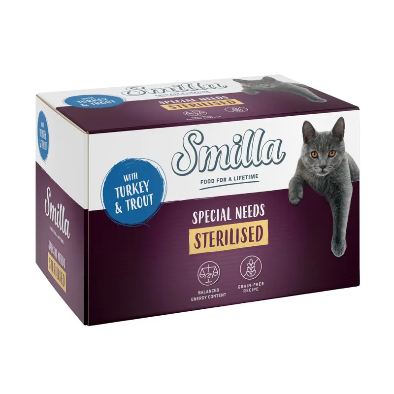 Smilla Adult Sterilised Trays 6 X 100G - Turkey With Trout