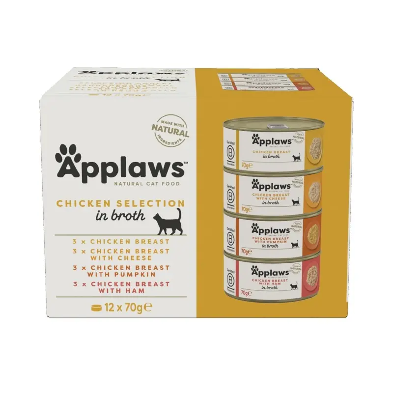 Applaws Natural Chicken Selection In Broth Cat Food - X 70G Size 12