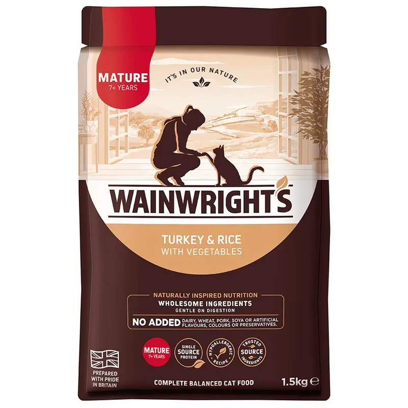 Wainwrights Dry Mature Cat Food Turkey & Rice With Vegetables 1.5Kg