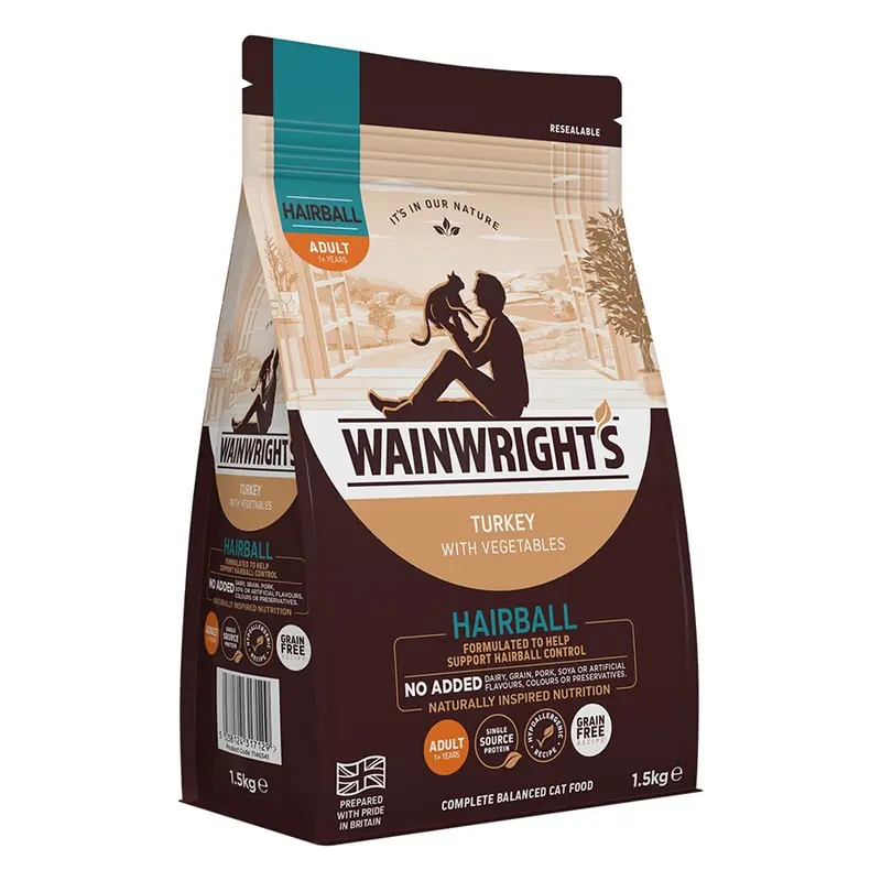 Wainwrights Grain Free Dry Adult Cat Food Hairball 1.5Kg