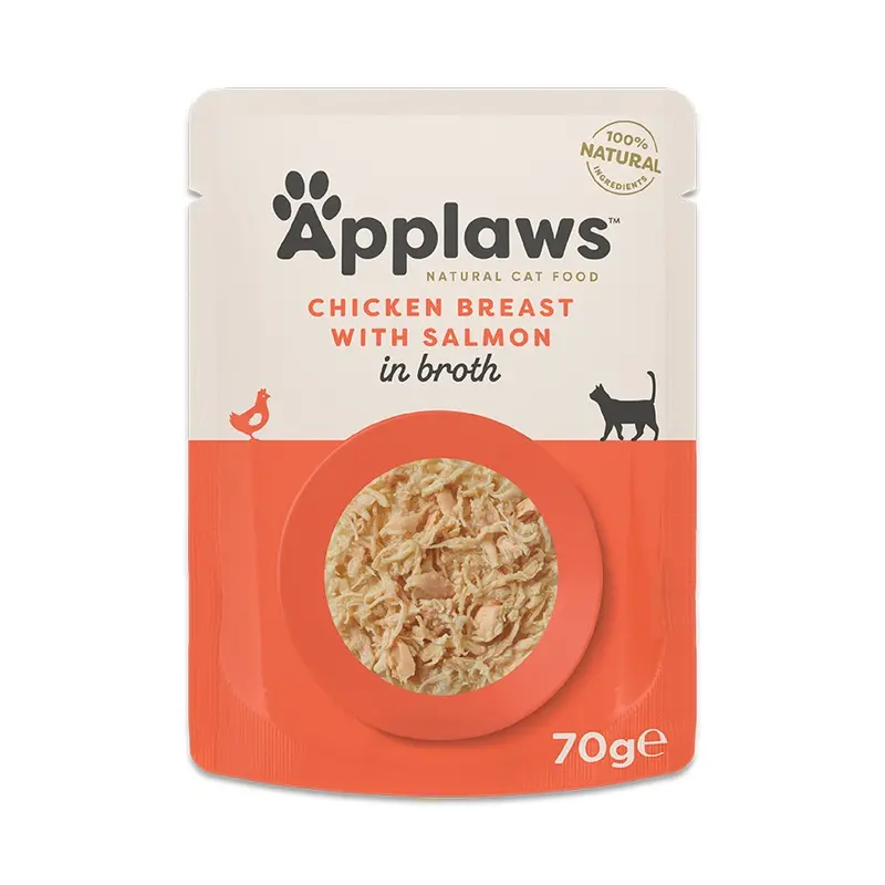 Applaws Natural Wet Adult Cat Food Chicken Breast With Salmon In Broth 70G
