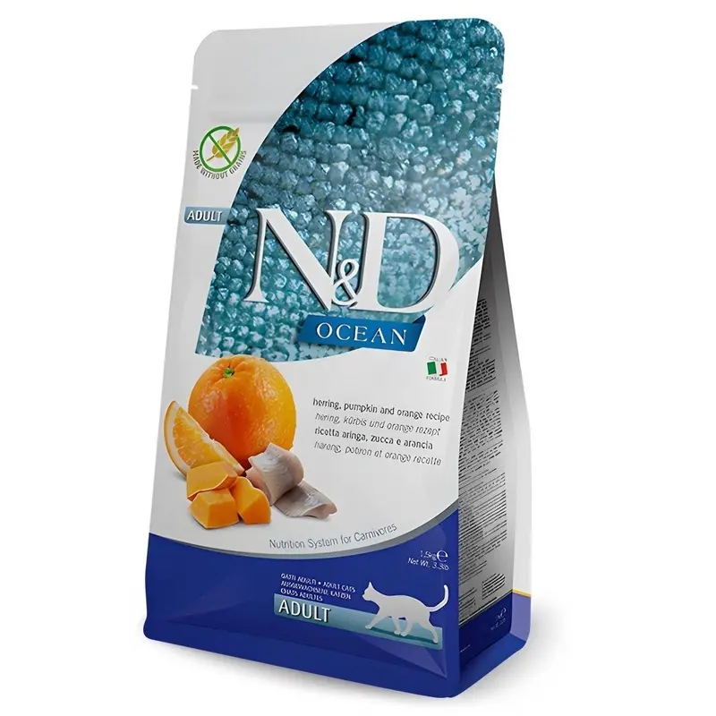 Farmina Nandd Ocean In Herring, Pumpkin And For Adult Cats - Orange 1.5Kg