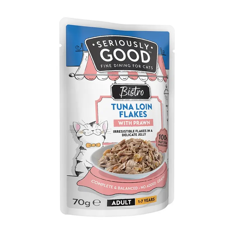 Seriously Good Tuna Loin With Prawn Wet Adult Cat Food In Jelly 70G