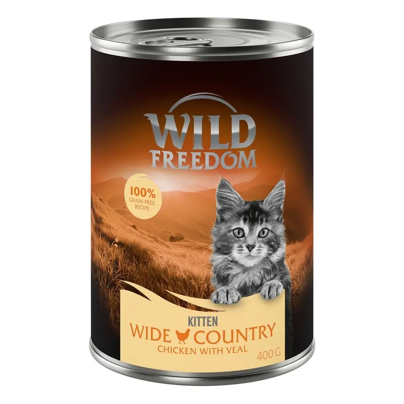 Wild Freedom Kitten 6 X 400G - Wide Country - Veal & Chicken