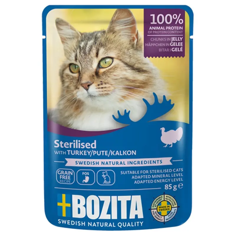 Bozita Sterilised Chunks In Jelly 12 X 85G - Turkey