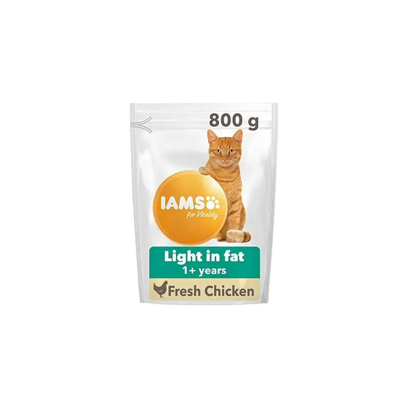Iams Low Fat Complete Dry Cat Food For Adult And Senior Cats With Chicken 800 G
