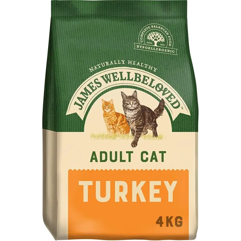 New James Wellbeloved Complete Dry Adult Cat Food Turkey And Rice, 4 Kg 4Kg