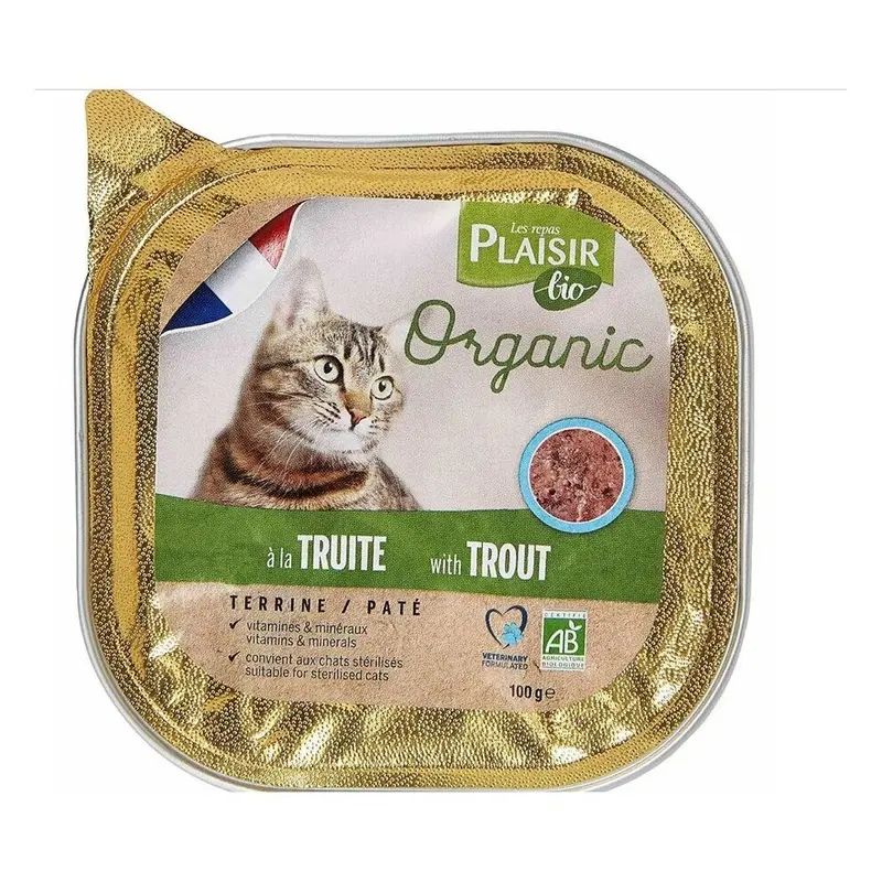 Plaisir Bio Terrine Best Cat Food (Trout, Cats, 100 g)