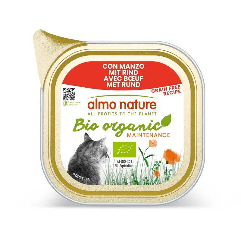 Almo Nature Biorganic Wet Food For Adult Cats With Beef (Pack Of X 85G) Size 19