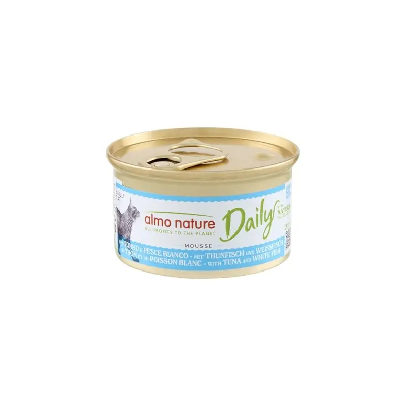 Almo Nature Grain Daily Mousse With Tuna And Cod - Free-(Pack Of X 85G Tins) Size 24