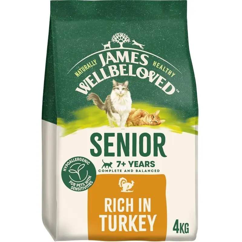 James Wellbeloved Hypoallergenic Dry Cat Food for Senior Cats Turkey 4 kg