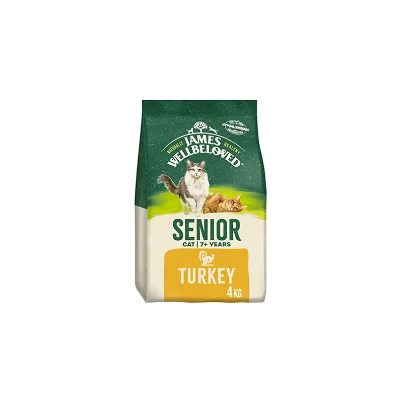 James Wellbeloved Senior Turkey 4 Kg Bag, Hypoallergenic Dry Cat Food 4Kg