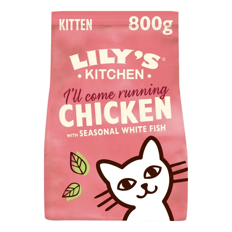 New Lilys Kitchen Natural Kitten Dry Cat Food Chicken & Fish, Pack Of 4 White 800G