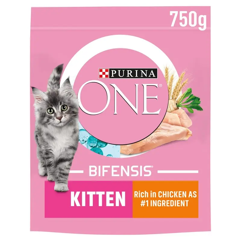 PURINA ONE Kitten Chicken Dry Cat Food 750g (Pack of 4)