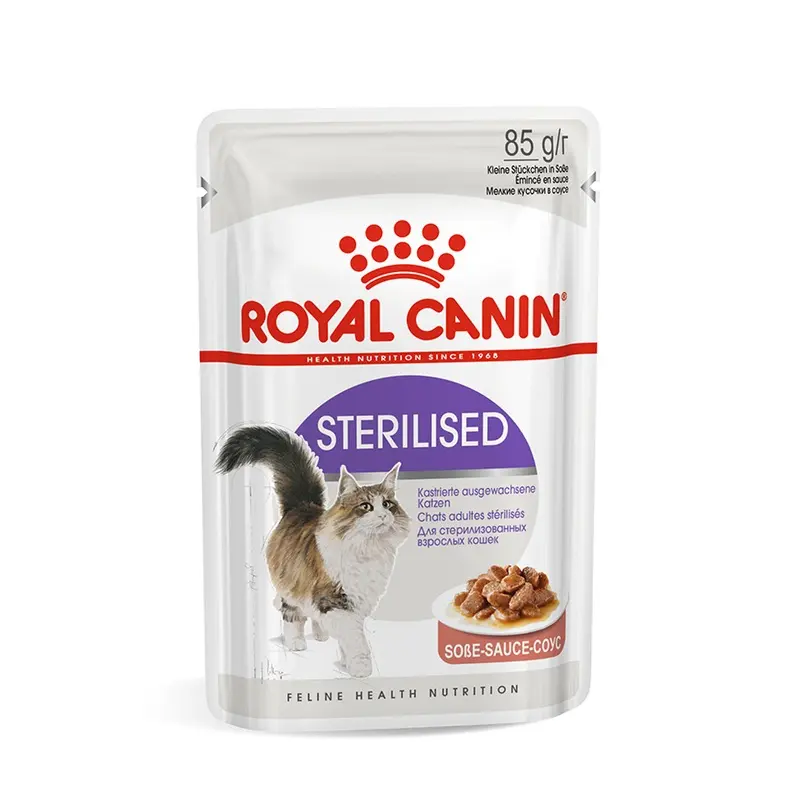Royal Canin Feline Sterilised Wet Adult Cat Food Chunks In Gravy 12 X 85G