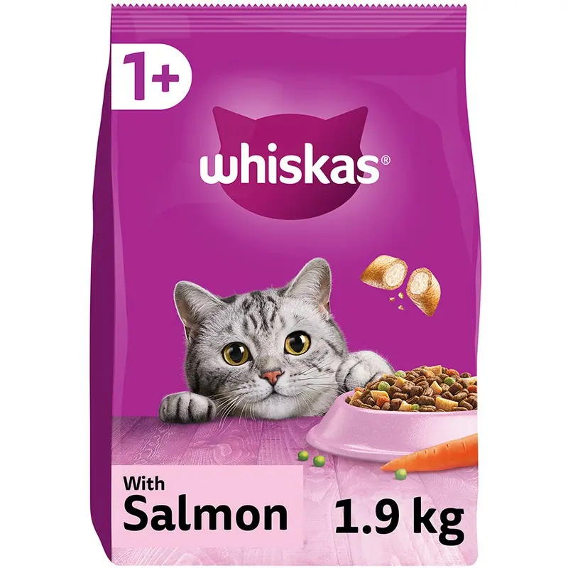 Whiskas 1+ Salmon Dry Adult Cat Food 1.9Kg