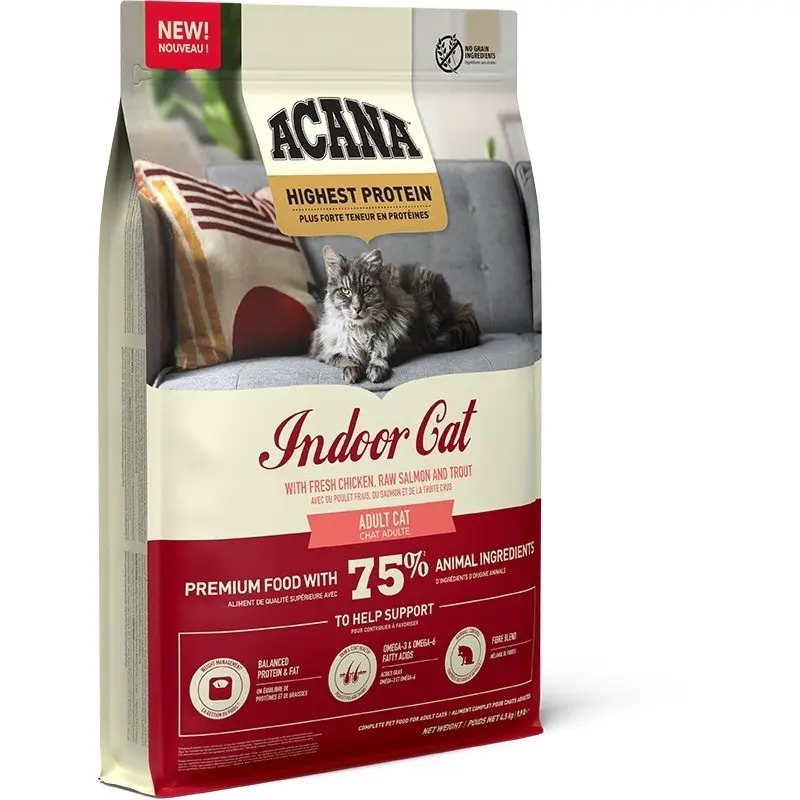 Acana Highest Protein Recipe Indoor Cat Food - Salmon 4.5Kg