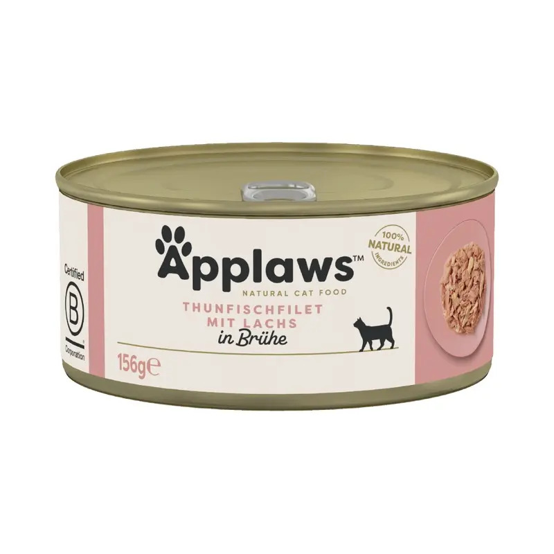 Applaws Adult Cat Cans Tuna/Fish In Broth 156G - Tuna Fillet With Salmon (6 X 156G)