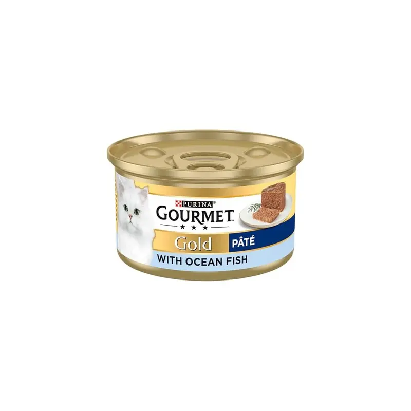 Gourmet Gold Pate Ocean Fish Tinned Wet Cat Food (Pack Of 12) 85G