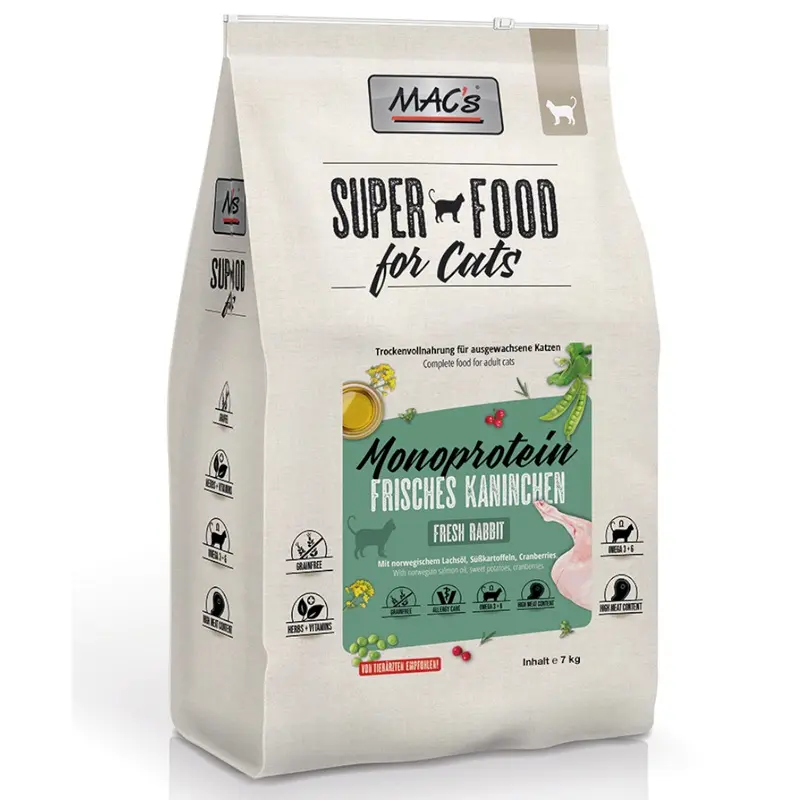 Macs Superfood For Cats Adult Monoprotein Rabbit - 7Kg