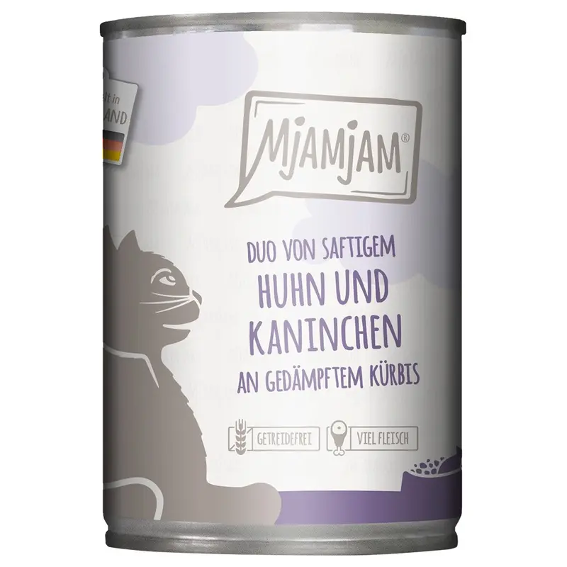 Mjamjam Duo 6 X 400G - Juicy Chicken & Rabbit With Steamed Pumpkin