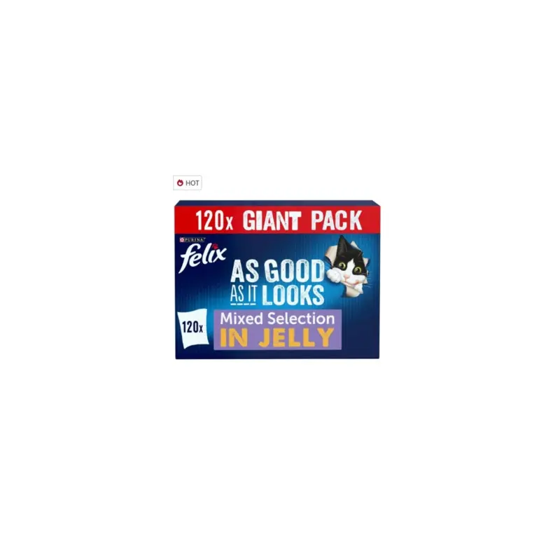 New Felix As Good As It Looks Selection In Jelly Wet Cat Food 120X85g