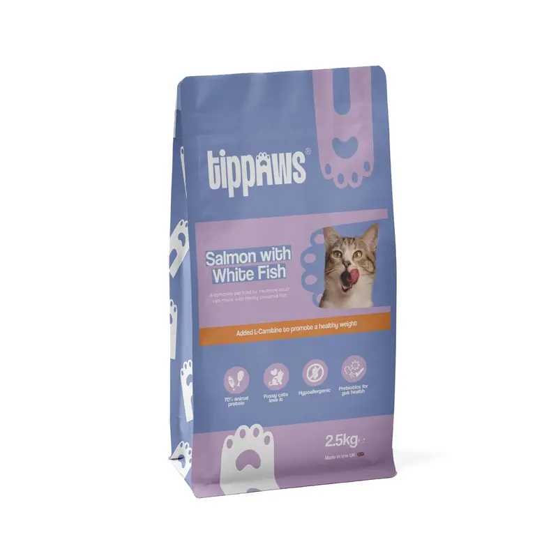 Tippaws Salmon/White & Fish - Dry Cat Food For Neutered Cats