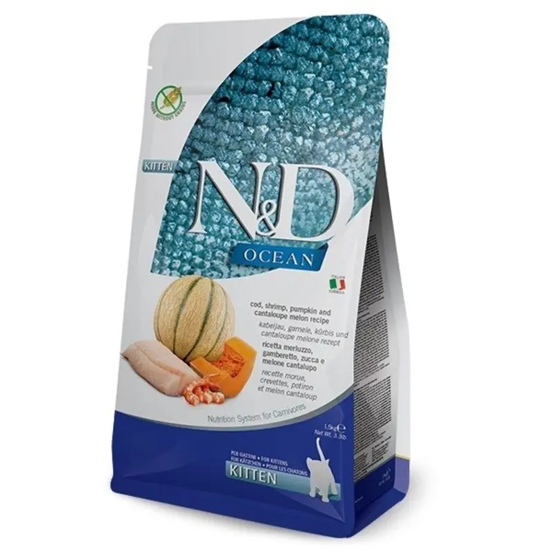 Farmina Nandd Ocean In Cod, Shrimp, Pumpkin And Melon Kitten Food - Grain 1.5Kg