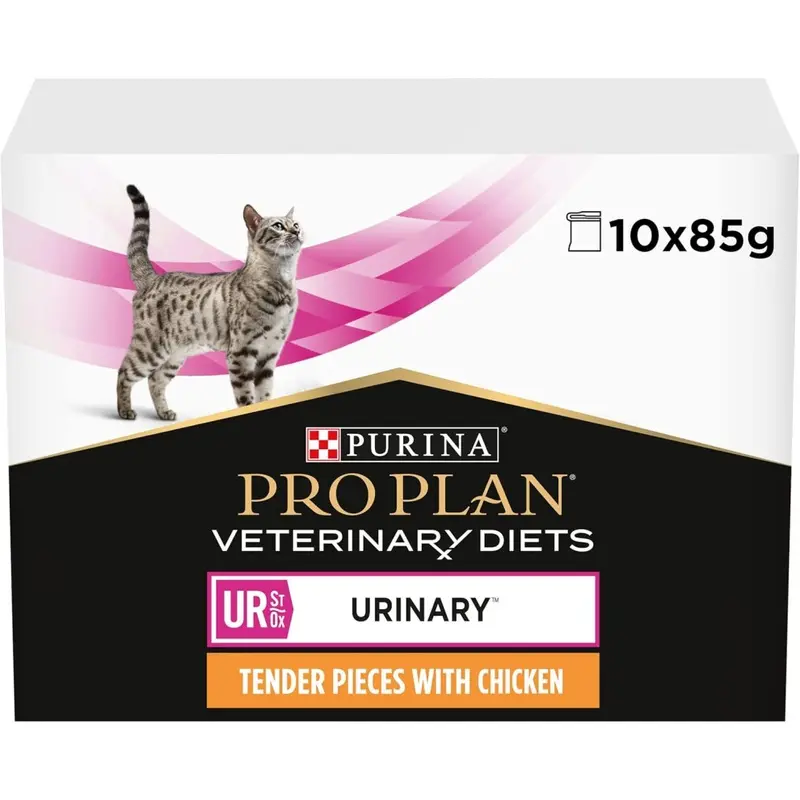 Pro Plan Veterinary Diets Ur Urinary Wet Cat Food Chicken 10X85g, Pack Of Size 4