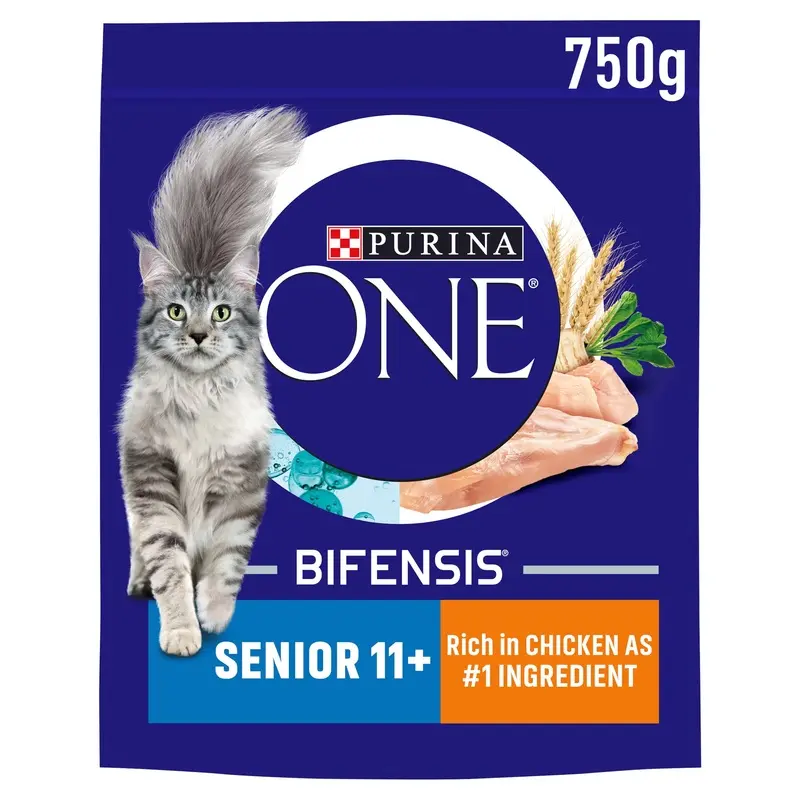 PURINA ONE Senior 11+ Chicken Dry Cat Food 750g (Pack of 4)