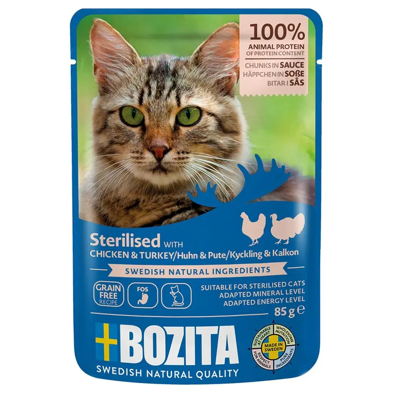 Bozita Sterilised Chunks In Sauce 12 X 85G - Poultry