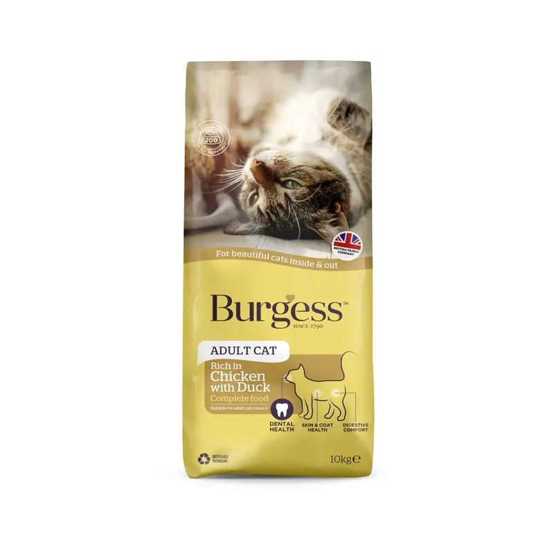 Burgess Chicken And Duck Adult Cat Food - 10Kg