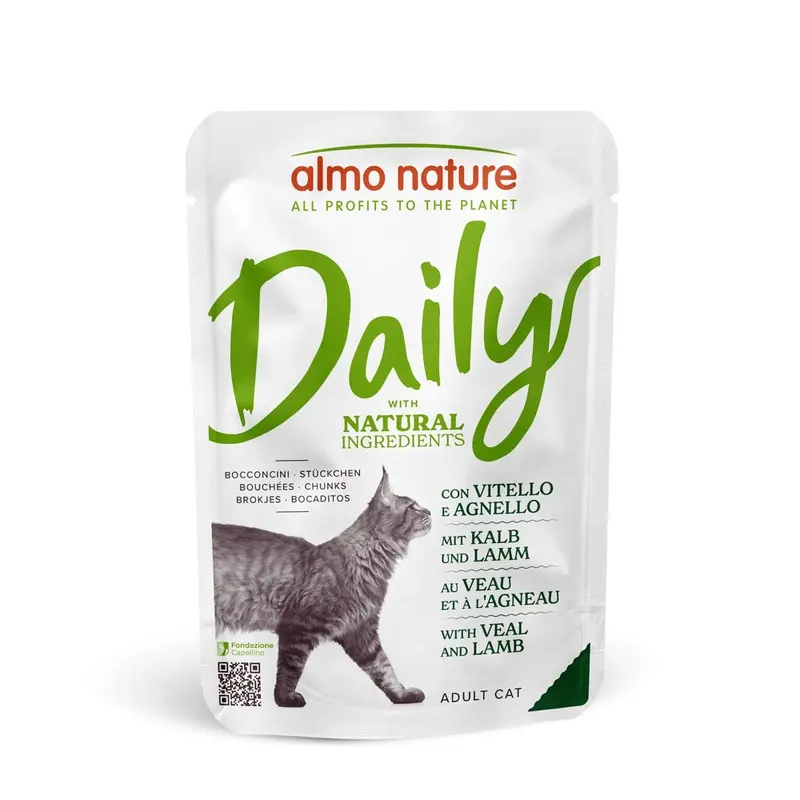 Almo Nature Daily Menu Pouches For Cats 70G - Veal & Lamb (6 X 70G)